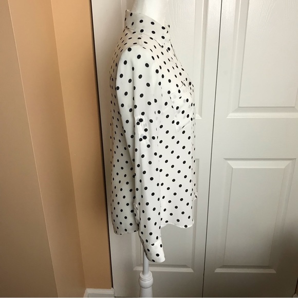 Express Polka Dot Button Down Blouse Size XS EUC - Picture 6 of 16